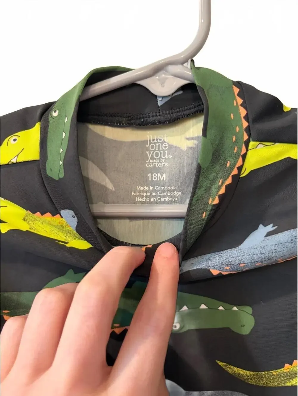 Dinosaur swim top rashguard, size 18 months